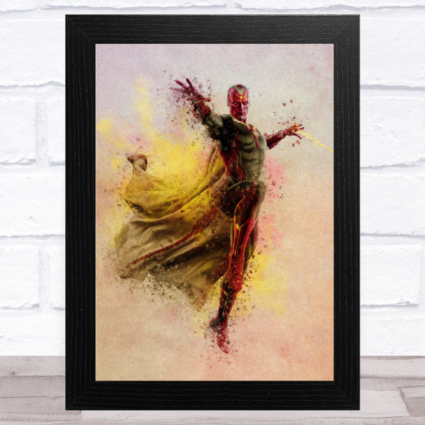 Marvel Vision Watercolor Splatter Children's Kid's Wall Art Print