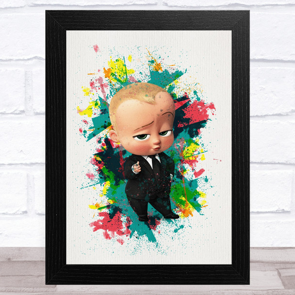 The Boss Baby Watercolor Splatter Children's Kid's Wall Art Print