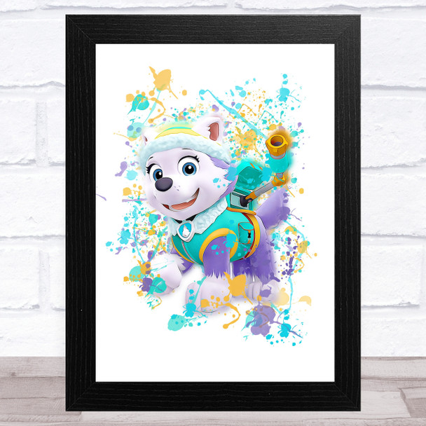 Paw Patrol Everest Splatter Art Children's Kid's Wall Art Print