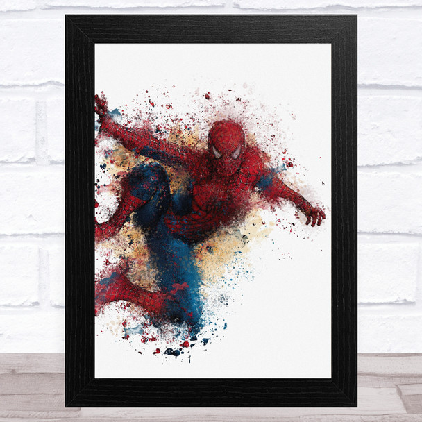 Watercolor Splatter Spider Man Children's Kid's Wall Art Print