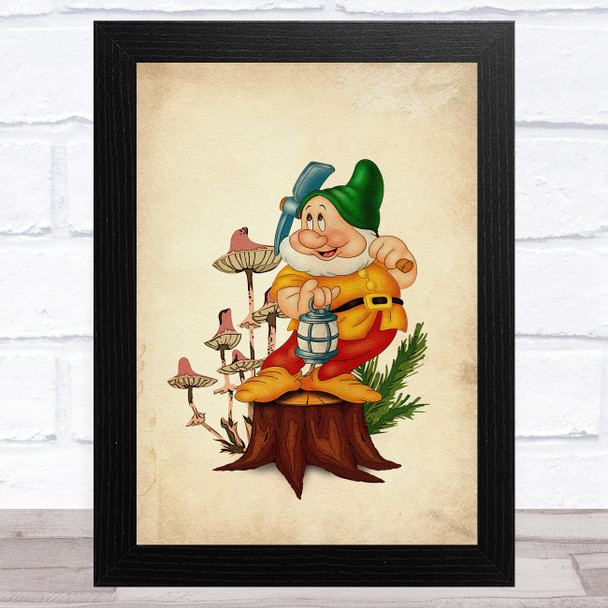 Doc Dwarf Snow White Green Hat Children's Kid's Wall Art Print