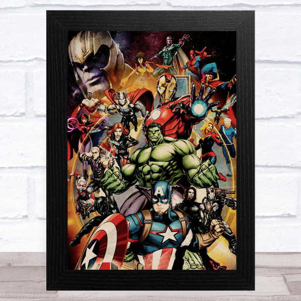 The Avengers Retro Comic Style Children's Kid's Wall Art Print