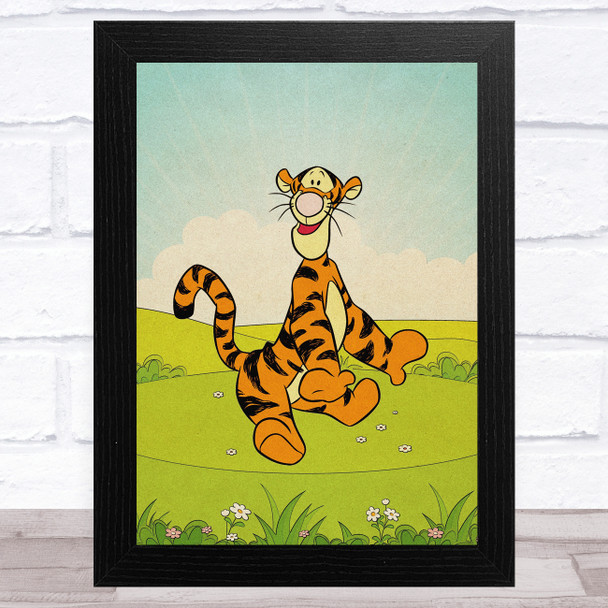 Tigger Winnie The Pooh Vintage Children's Kid's Wall Art Print