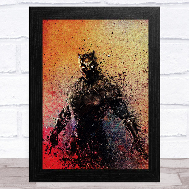 Black Panther Bright Splatter Children's Kid's Wall Art Print