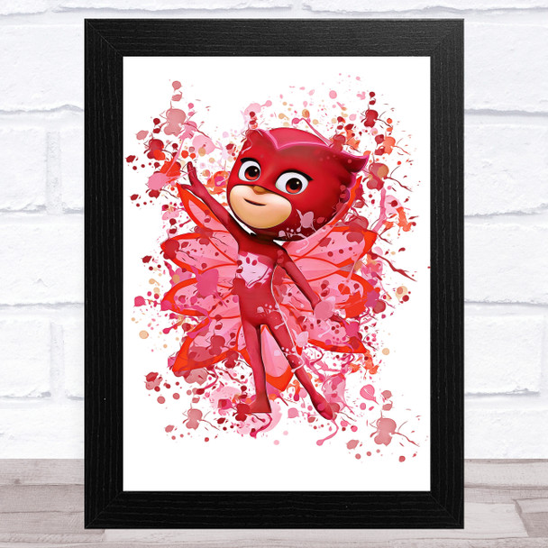 P Masks Owlette Splatter Art Children's Kid's Wall Art Print