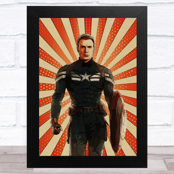 Captain America Chris Evans Children's Kid's Wall Art Print