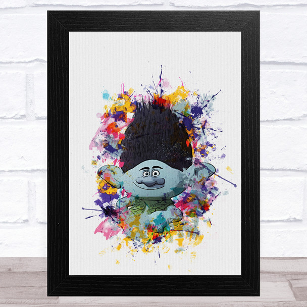 Trolls Watercolor Splatter Children's Kid's Wall Art Print