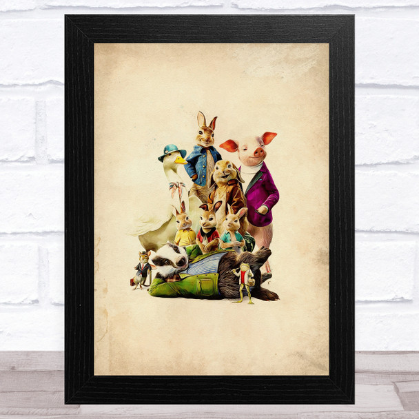 Peter Rabbit Vintage Retro Children's Kid's Wall Art Print