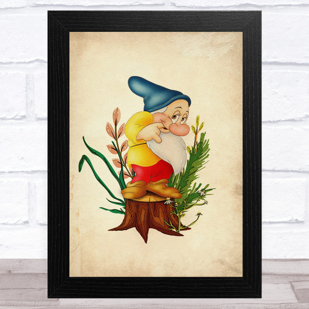 Bashful Dwarf Snow White Children's Kid's Wall Art Print