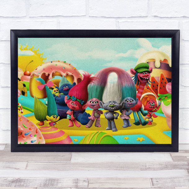 Trolls colorful Retro Children's Kid's Wall Art Print