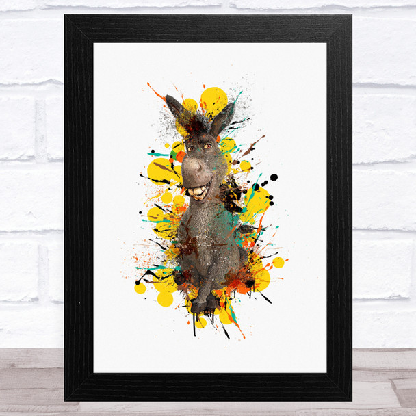 Shrek Donkey Splatter Children's Kid's Wall Art Print