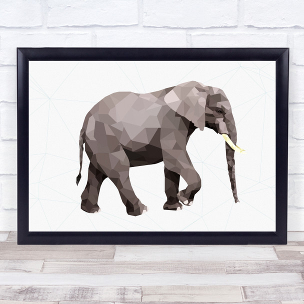 Elephant Polygon Style Animal Wall Art Print