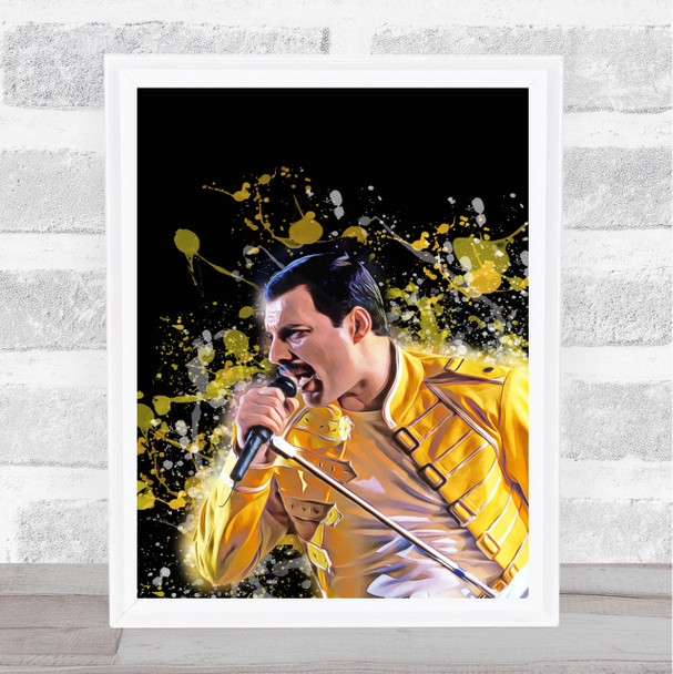 Freddie Mercury Splatter Art Celeb Wall Art Print