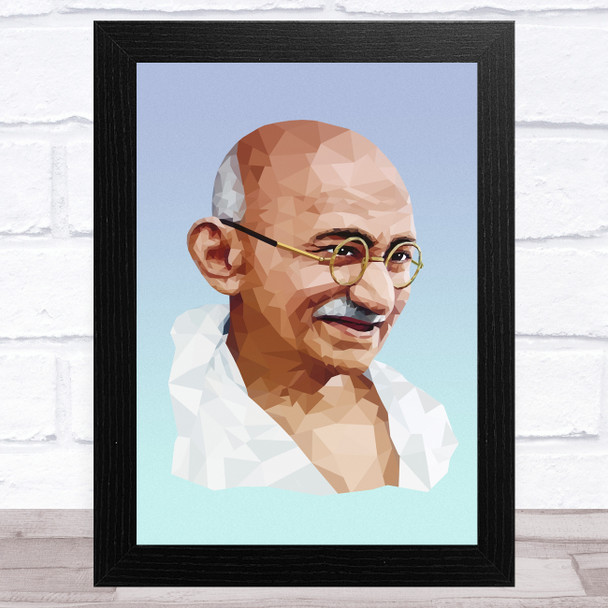 Mahatma Gandhi Polygon Style Celeb Wall Art Print