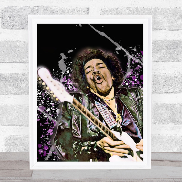 Jimmy Hendrix Splatter Art Celeb Wall Art Print