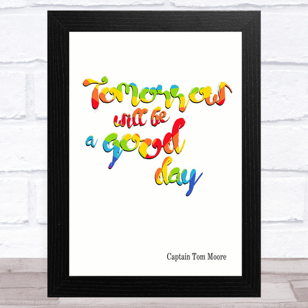 Captain Tom Tomorrow Will Be Brush Quote Rainbow Statement Wall Art Print