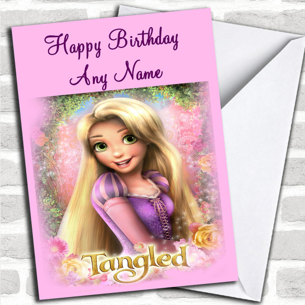 Pink Tangled Personalized Birthday Card