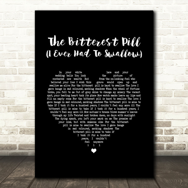 The Jam The Bitterest Pill (I Ever Had To Swallow) Black Heart Song Lyric Art Print