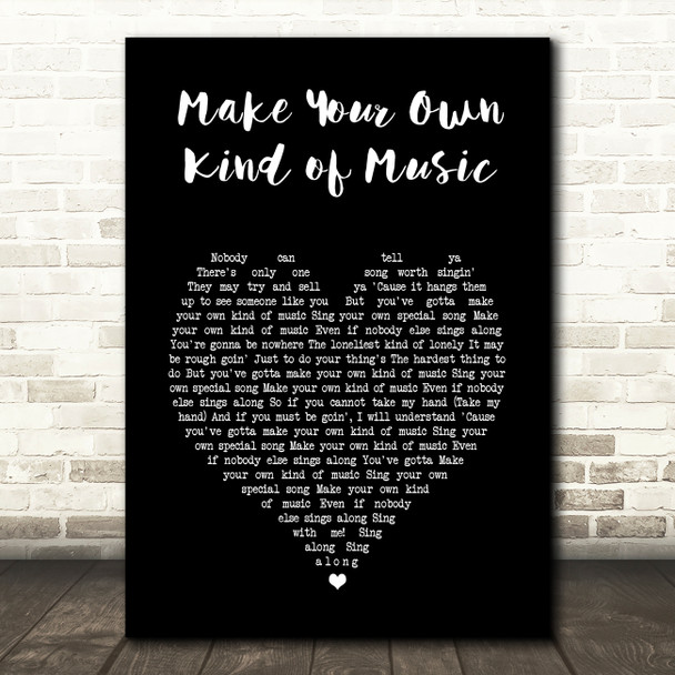 Paloma Faith Make Your Own Kind of Music Black Heart Song Lyric Art Print