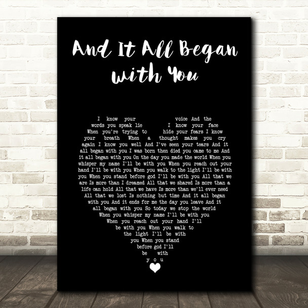 Gary Numan And It All Began with You Black Heart Song Lyric Art Print