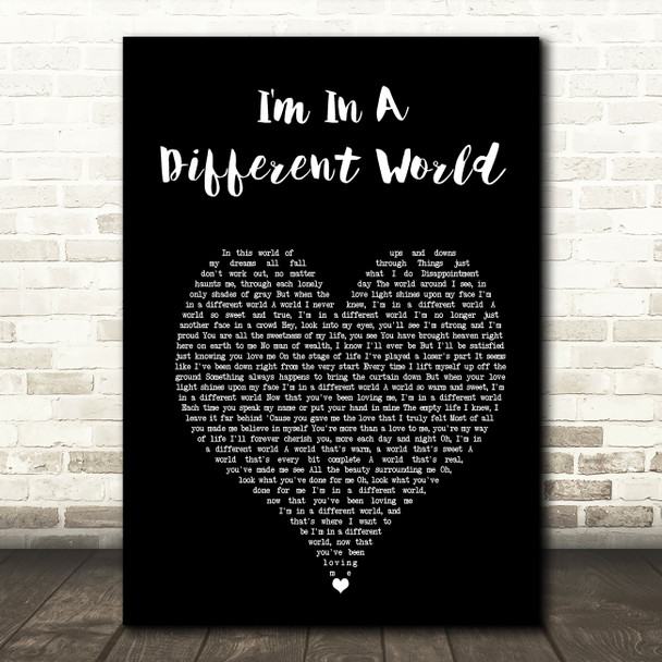 Four Tops I'm In A Different World Black Heart Song Lyric Art Print