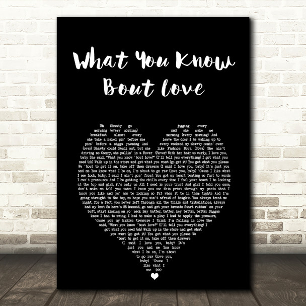 Pop Smoke What You Know Bout Love Black Heart Song Lyric Art Print