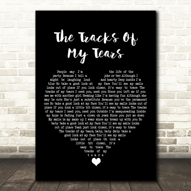 Smokey Robinson & The Miracles The Tracks Of My Tears Black Heart Song Lyric Art Print