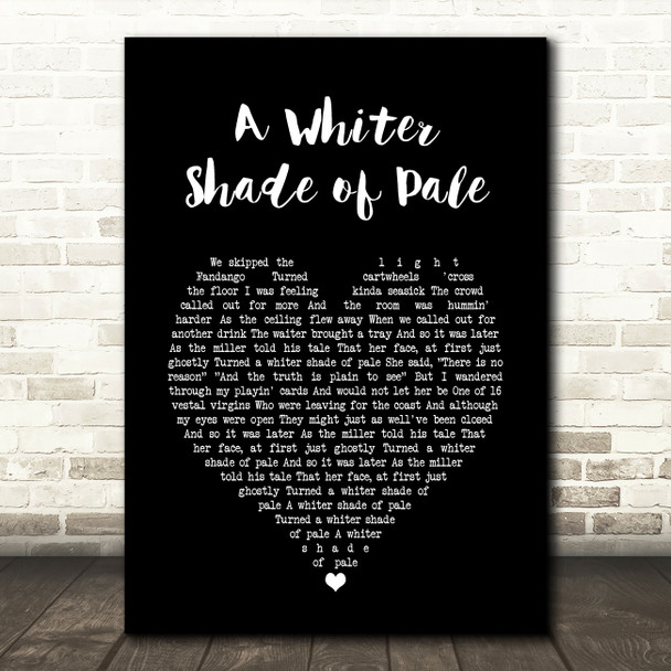 Annie Lennox A Whiter Shade of Pale Black Heart Song Lyric Art Print