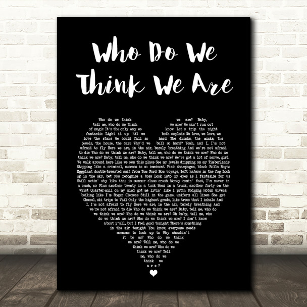 John Legend Who Do We Think We Are Black Heart Song Lyric Art Print