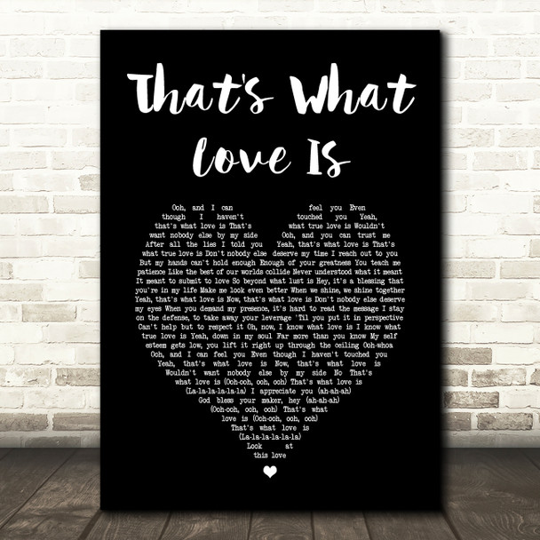 Justin Bieber That's What Love Is Black Heart Song Lyric Art Print