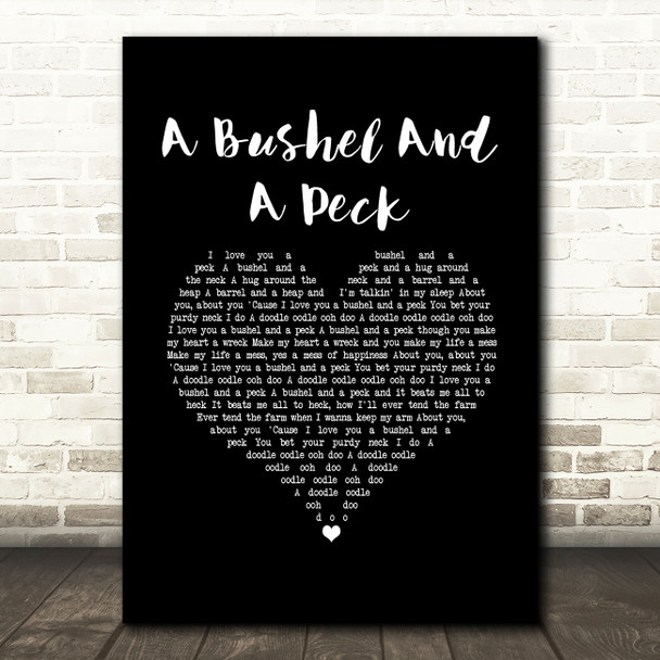 Doris Day A Bushel And A Peck Black Heart Song Lyric Art Print