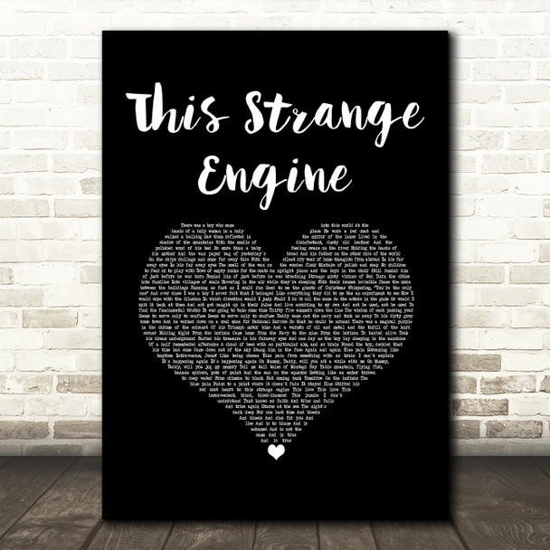 Marillion This Strange Engine Black Heart Song Lyric Art Print