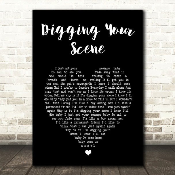 The Blow Monkeys Digging Your Scene Black Heart Song Lyric Art Print