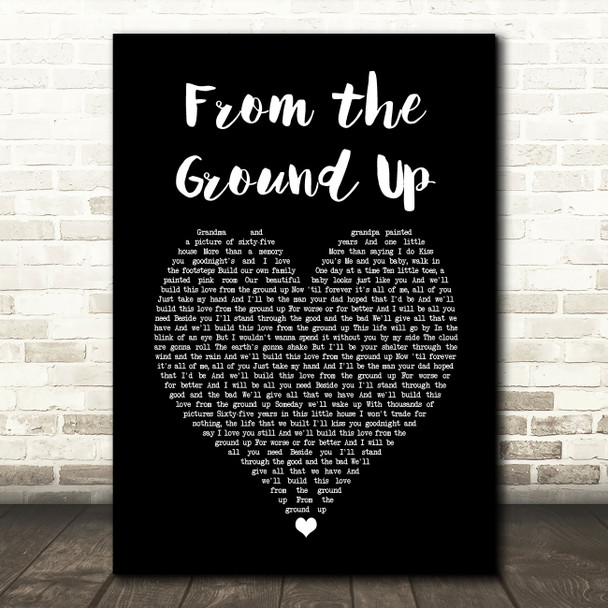 Caleb + Kelsey From the Ground Up Black Heart Song Lyric Art Print