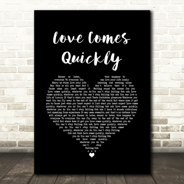 Pet Shop Boys Love Comes Quickly Black Heart Song Lyric Art Print