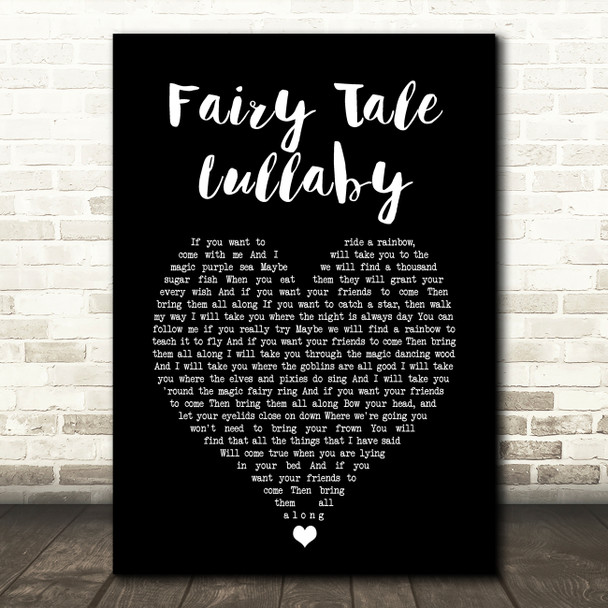John Martyn Fairy Tale Lullaby Black Heart Song Lyric Art Print