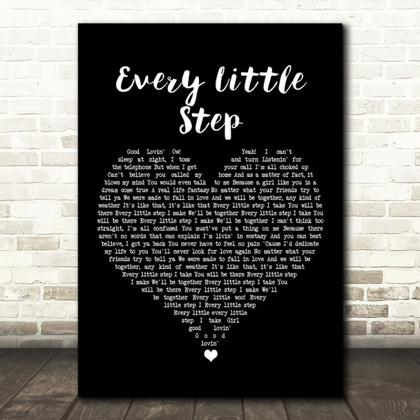 Bobby Brown Every Little Step Black Heart Song Lyric Art Print