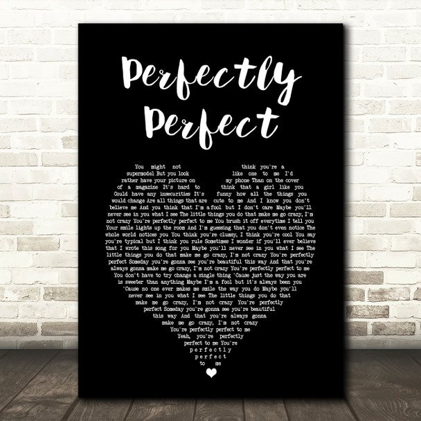 Simple Plan Perfectly Perfect Black Heart Song Lyric Art Print