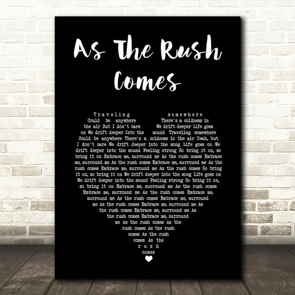 Motorcycle As The Rush Comes Black Heart Song Lyric Art Print