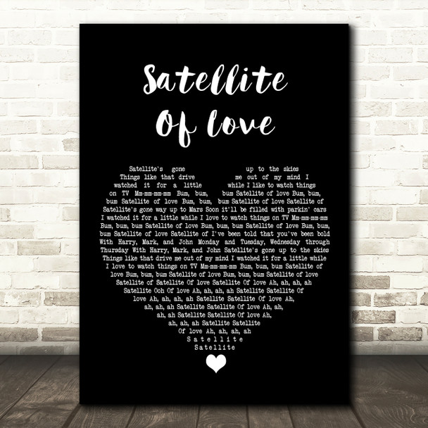 Lou Reed Satellite Of Love Black Heart Song Lyric Art Print