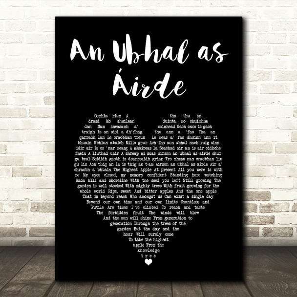 Runrig An Ubhal as Àirde Black Heart Song Lyric Art Print