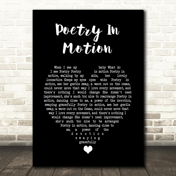 Johnny Tillotson Poetry In Motion Black Heart Song Lyric Art Print