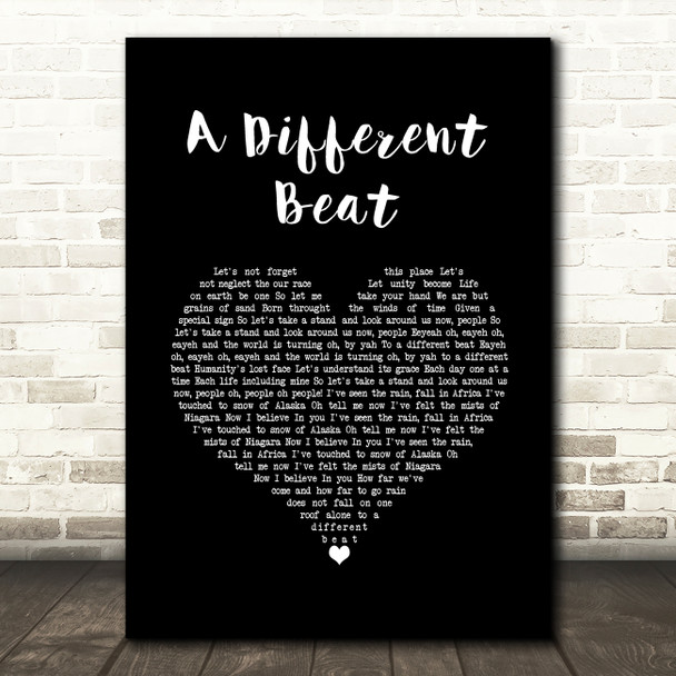 Boyzone A Different Beat Black Heart Song Lyric Art Print