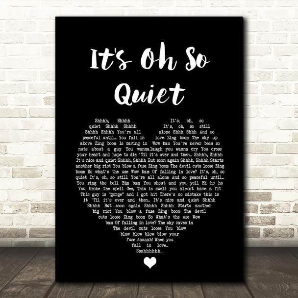 björk it's oh so quiet Black Heart Song Lyric Art Print