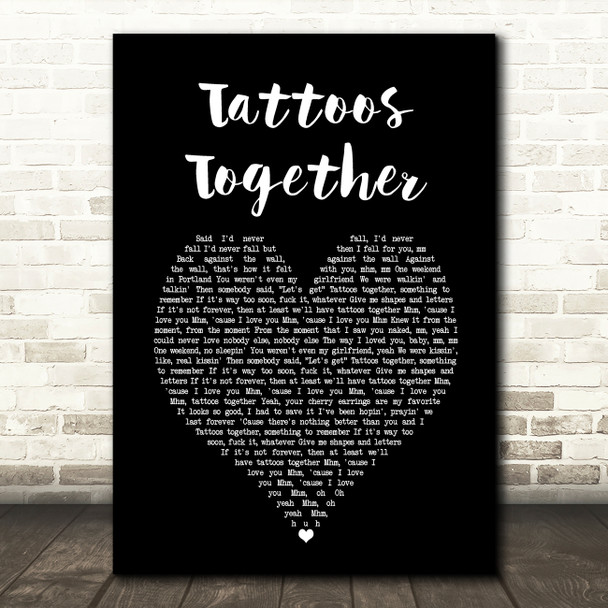 Lauv Tattoos Together Black Heart Song Lyric Art Print