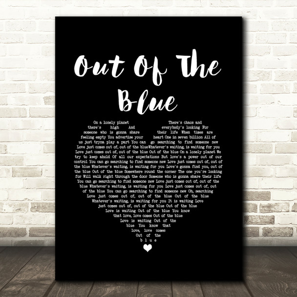 Mike + The Mechanics Out Of The Blue Black Heart Song Lyric Art Print
