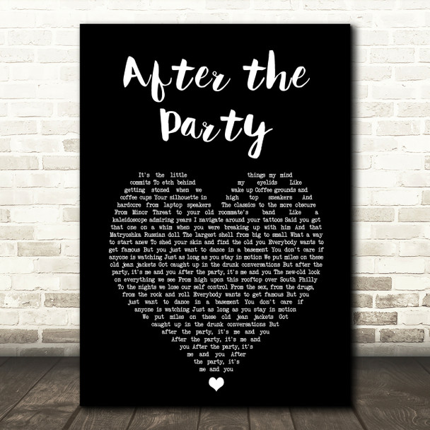 The Menzingers After the Party Black Heart Song Lyric Art Print