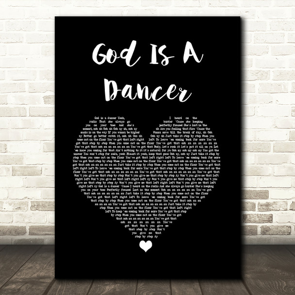 Tiesto & Mabel God Is A Dancer Black Heart Song Lyric Art Print