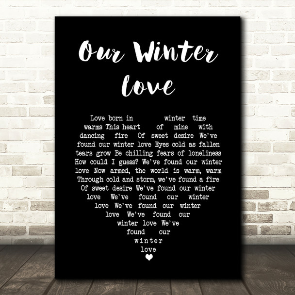 The Lettermen Our Winter Love Black Heart Song Lyric Art Print