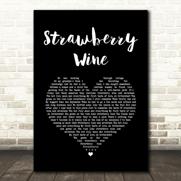 Deana Carter Strawberry Wine Black Heart Song Lyric Art Print